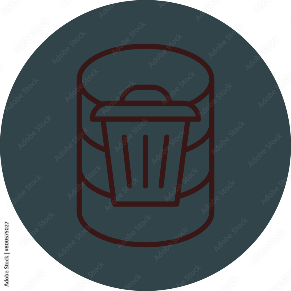 Wall mural trash can icon