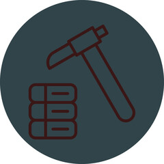 Data Mining Grey Red Line Circle Icon Line Circle Icon