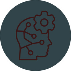 Cybernetics Grey Red Line Circle Icon Line Circle Icon