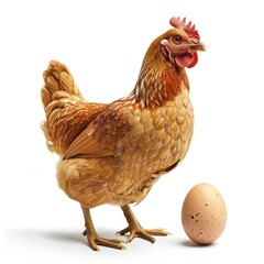 Fototapeta premium a chicken and an egg on a white background