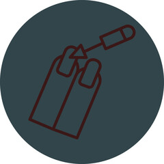 Manicure Grey Red Line Circle Icon Line Circle Icon