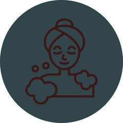 Body Wash Grey Red Line Circle Icon Line Circle Icon