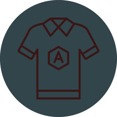 Shirt Grey Red Line Circle Icon Line Circle Icon