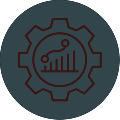 Project Management Grey Red Line Circle Icon Line Circle Icon