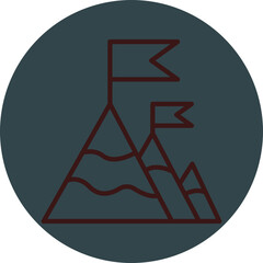 Mission Grey Red Line Circle Icon Line Circle Icon