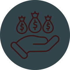 Encouragement Grey Red Line Circle Icon Line Circle Icon