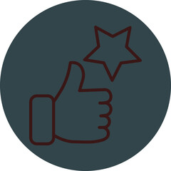 Rating Grey Red Line Circle Icon Line Circle Icon