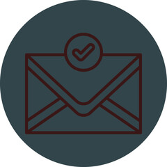 Email Grey Red Line Circle Icon Line Circle Icon