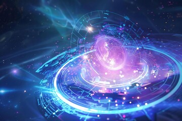 Obraz premium Hallucinogen Zodiac Astrology Illustration: Artificial Intelligence in Focus