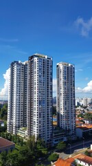 modern skyscraper towers of residential apartments