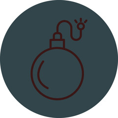 Obraz premium Bomb Grey Red Line Circle Icon Line Circle Icon
