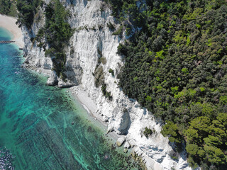 aerial view of the rugged coast near numana