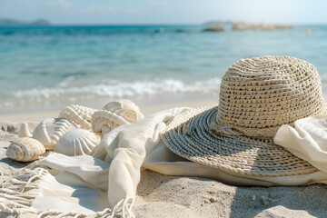 Creative trendy summertime banner mockup. Summer shopping sales and vacation concept.