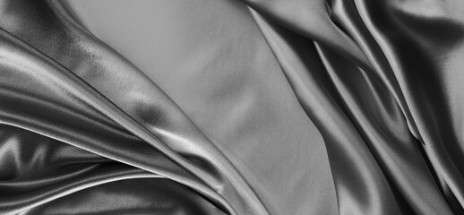 Grey silk fabric