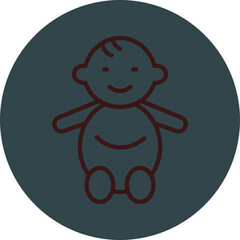 Baby Grey Red Line Circle Icon Line Circle Icon