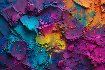 A pattern of colorful Holi powder designed as an abstract decoration for a lively and traditional background  