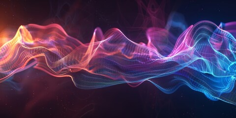 Fototapeta premium Abstract Sound Wave Visualization in Bright ColorsDigital Effect