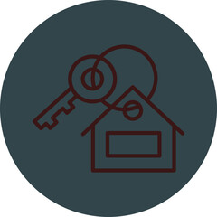 Home Security Grey Red Line Circle Icon Line Circle Icon