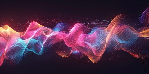 Abstract Sound Wave Visualization: Vibrant Digital Art in Bright Colors