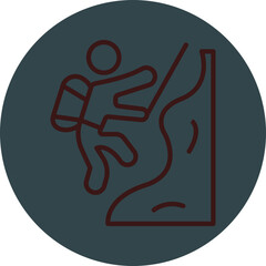 Climbing Grey Red Line Circle Icon Line Circle Icon