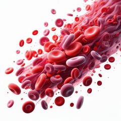 Fototapeta premium Erythrocytes blood cell wave Human blood globulins isolated on a white background