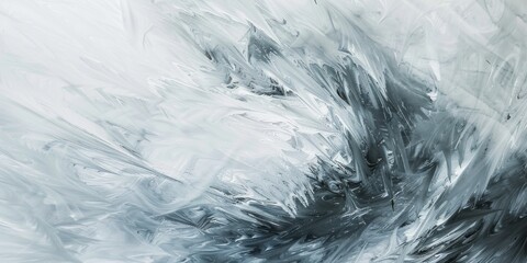 Winter Storm Abstract ArtDynamic White and Blue Swirls and Flurries