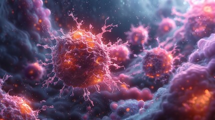 Obraz premium Intricate Viral Particle Visualization