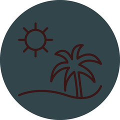 Summer Grey Red Line Circle Icon Line Circle Icon