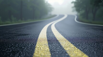 realistic empty road. For car advertising background. Leading line path and large copy space area