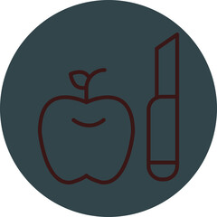 Healthy Eating Grey Red Line Circle Icon Line Circle Icon