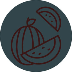Watermolon Grey Red Line Circle Icon Line Circle Icon