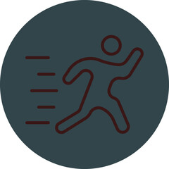 Running Grey Red Line Circle Icon Line Circle Icon