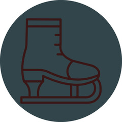 Skate Shoes Grey Red Line Circle Icon Line Circle Icon