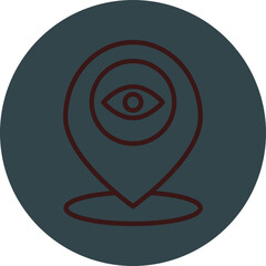 Map Point Grey Red Line Circle Icon Line Circle Icon