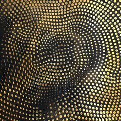 halftone golden dots patterns with nice wavy and glimmering sequins effect 