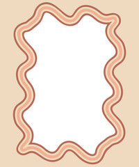 Doodle border with wavy pattern. Trendy graphic template. Hand drawn vector illustration isolated on white background.