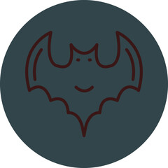 Bat Sign Grey Red Line Circle Icon Line Circle Icon