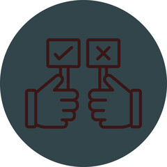 Yes Or no Grey Red Line Circle Icon Line Circle Icon