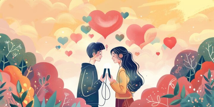 A Couple in Long Distance Relationship Connecting Over Video Call