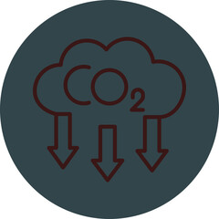 Carbon Dioxide Grey Red Line Circle Icon Line Circle Icon