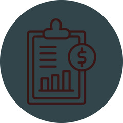 Budget Grey Red Line Circle Icon Line Circle Icon