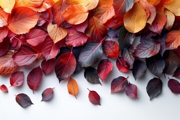 Beautiful isolated leaves on a white background
