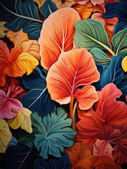 An illustration abstract botanical patterns and textures found in leaves and flowers