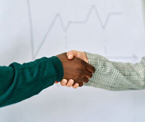 young business handshake hand shake shaking meeting agreement office teamwork partner businessman...