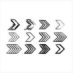 Arrow symbol icon, grunge texture vector element direction symbol illustration for graphic design