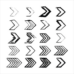 Arrow symbol icon, grunge texture vector element direction symbol illustration for graphic design