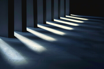 A single light shining in a row of shadows, illustrating the isolation and brilliance of true leadership  
