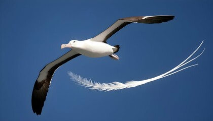An Albatross With Its Feathers Trailing Behind Lik