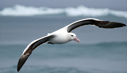 An Albatross With Its Feathers Ruffled By The Sea Upscaled 8 - Powered by Adobe