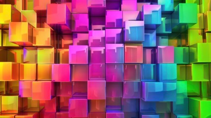 A visually stimulating 3D rendering of multicolored cubes with a floating illusion, symbolizing organization and digital art